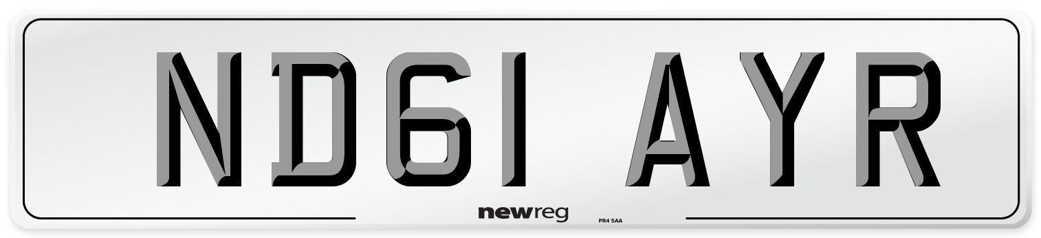 ND61 AYR Number Plate from New Reg